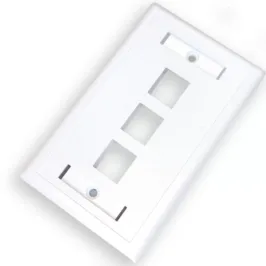 Face plate CAT 5E y 6 de 3 bocas