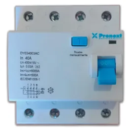 Disyuntor diferencial tetrapolar de 25A