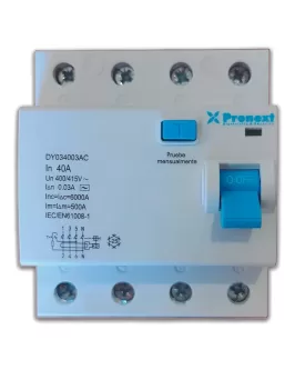 Disyuntor diferencial tetrapolar de 25A