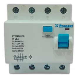 Disyuntor diferencial tetrapolar de 40A