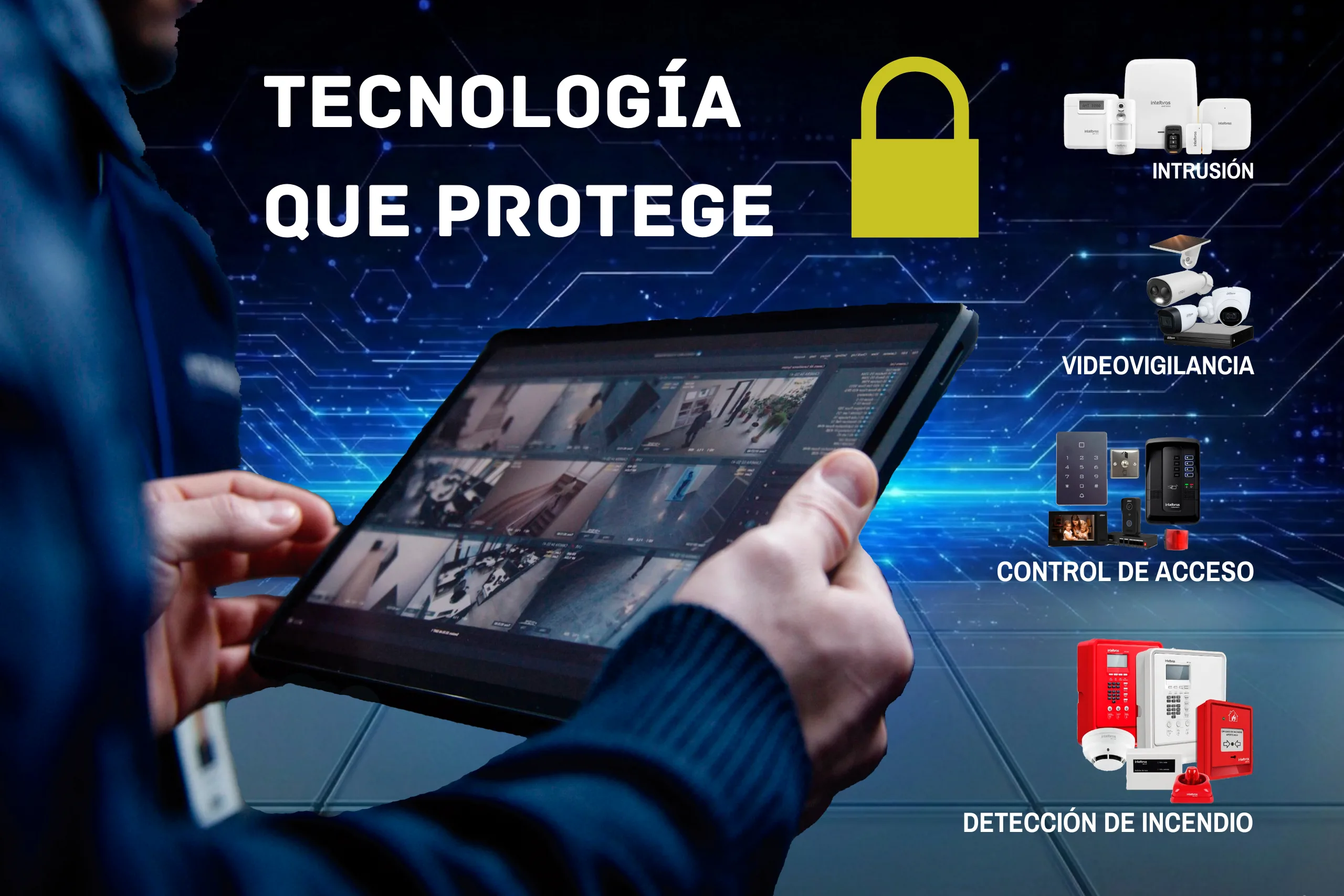 Seguridad electrónica en MAFP Tecnología: alarmas de intrusión y cerco eléctrico, cámaras de seguridad, controles de acceso y presentismos y sistemas de detección de incendio convencionales y direccionables