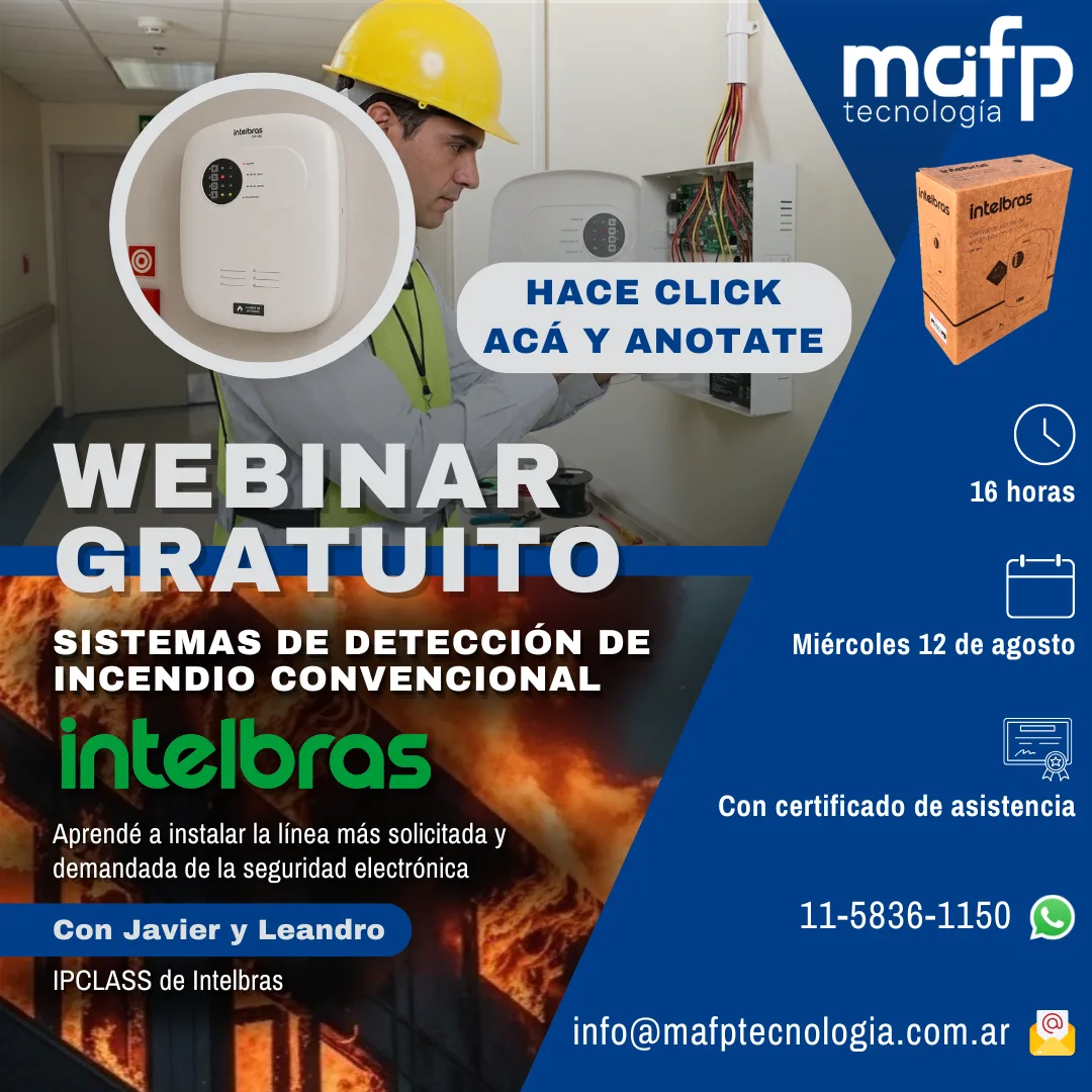 Webinar sobre sistemas de detección de incendio convencional de Intelbras - MAFP Tecnología