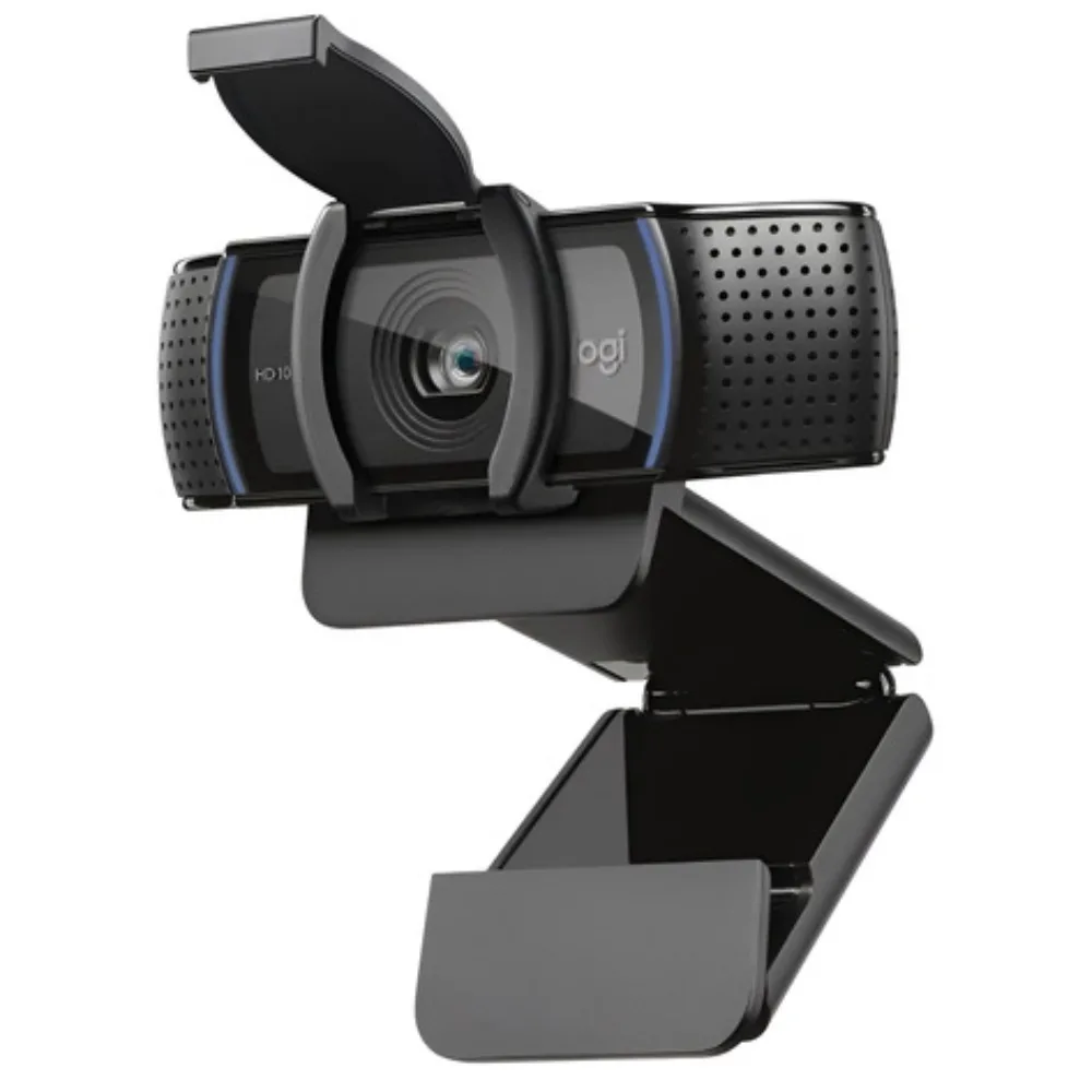 Webcam full HD con 2 micrófonos y clip de montaje fijo